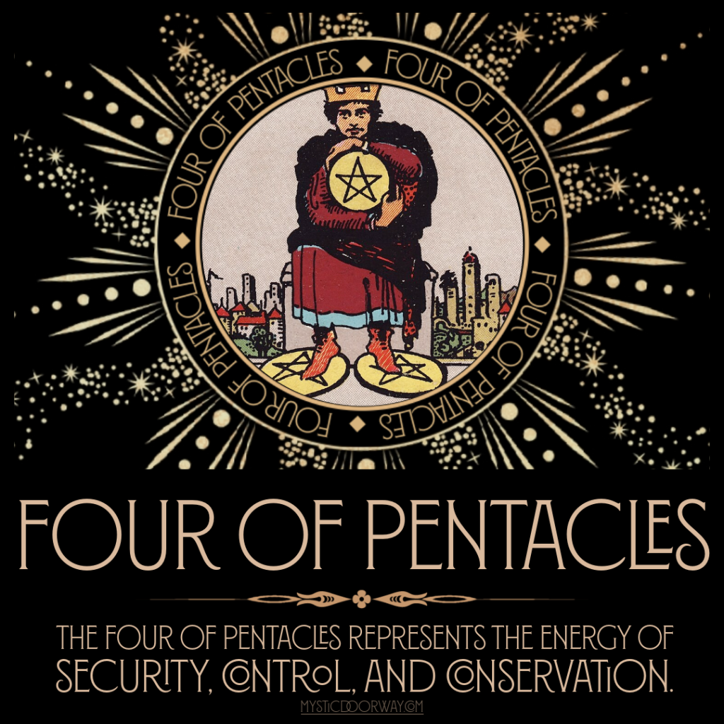 Four of Pentacles Tarot Insights: Control, Stability & Life Guidance 3 Four of Pentacles Tarot Insights: Control, Stability & Life Guidance