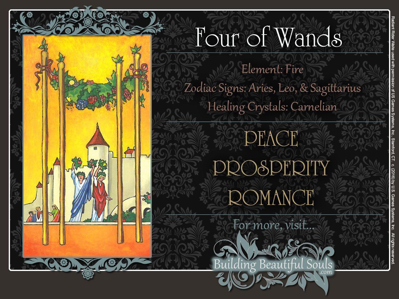 4 of Wands Tarot Card Explained: Positive Events & Lasting Happiness 3 4 of Wands Tarot Card Explained: Positive Events & Lasting Happiness