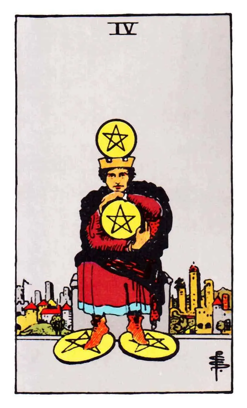 Four of Pentacles Tarot Card Explained: Is It a Yes or No? 2 Four of Pentacles Tarot Card Explained: Is It a Yes or No?