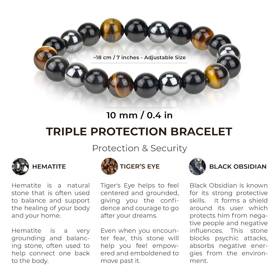 What Does the Triple Protection Bracelet Mean? The Symbolism of Hematite, Obsidian & Tigers Eye 1 What Does the Triple Protection Bracelet Mean? The Symbolism of Hematite, Obsidian & Tigers Eye