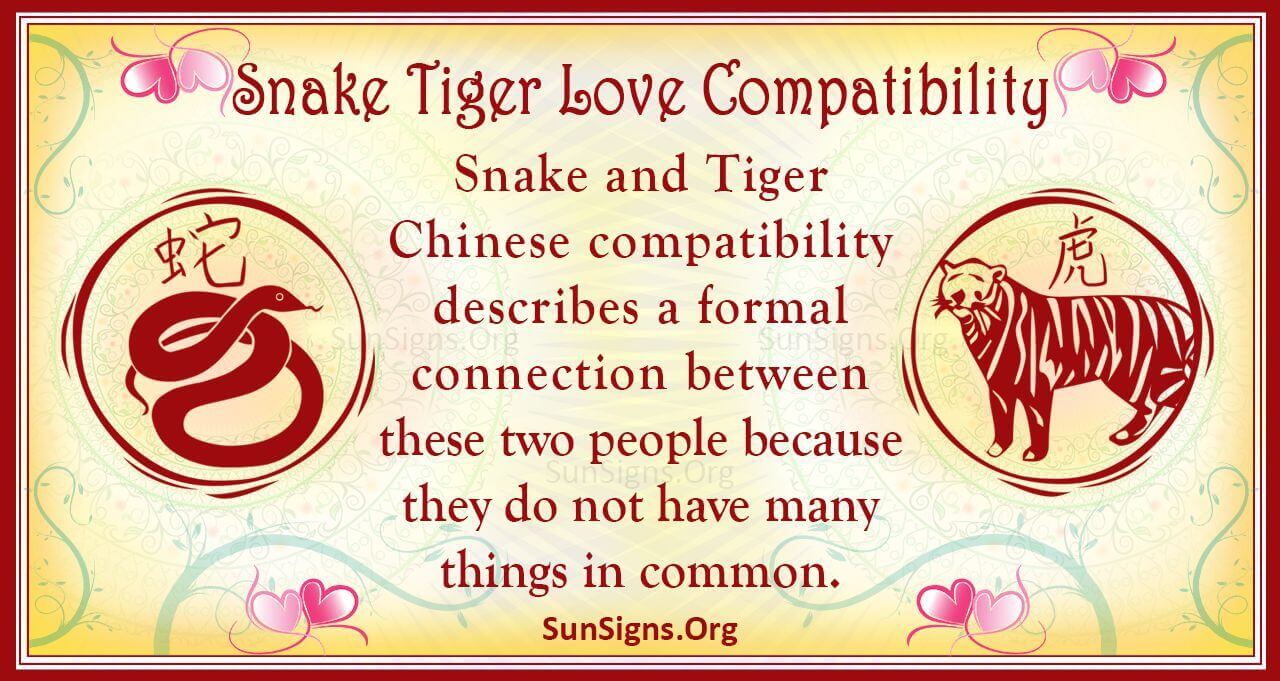Chinese Zodiac Tiger and Snake Compatibility: Love, Strengths, and Challenges 4 Chinese Zodiac Tiger and Snake Compatibility: Love, Strengths, and Challenges