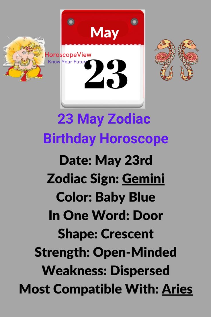 May 23 Birthday Horoscope: Personality, Compatibility, and Traits of Geminis 1 May 23 Birthday Horoscope: Personality, Compatibility, and Traits of Geminis