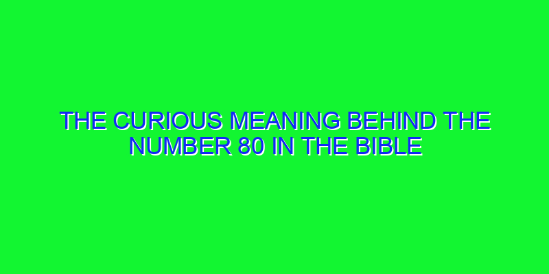 meaning of the number 80 in the bible