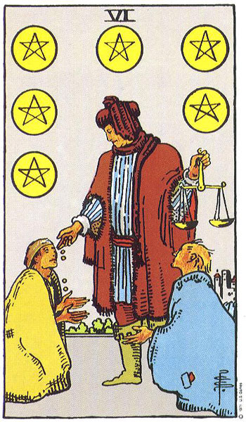 6 of disks tarot in a love reading: Discover what this card reveals about relationships! 1 6 of disks tarot in a love reading: Discover what this card reveals about relationships!
